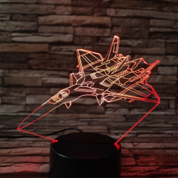 Vadászgép 2 7 színű 3D led lámpa