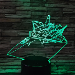 Vadászgép 2 7 színű 3D led lámpa