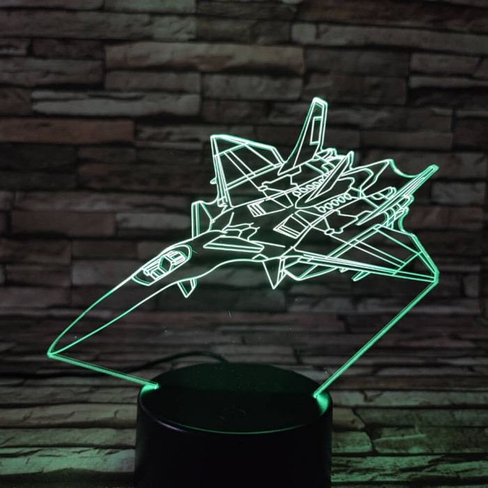 Vadászgép 2 7 színű 3D led lámpa