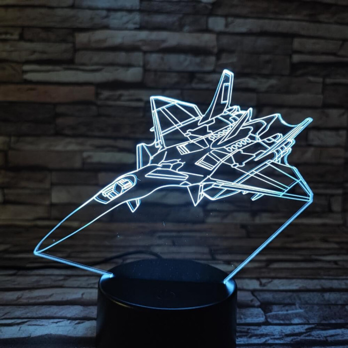 Vadászgép 2 7 színű 3D led lámpa