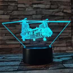 Helikopter dupla motor 7 színű 3D led lámpa