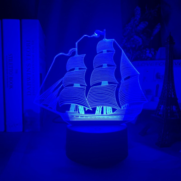 Vitorlás Hajó 3 3D led lámpa
