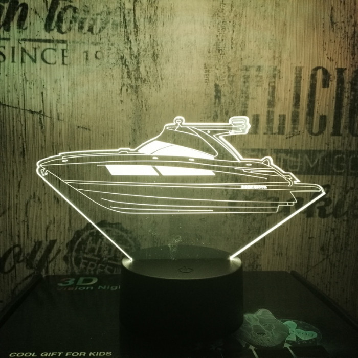 Jacht  7 színű  3D led lámpa