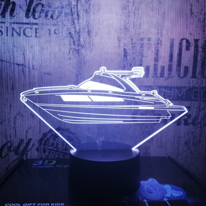 Jacht  7 színű  3D led lámpa