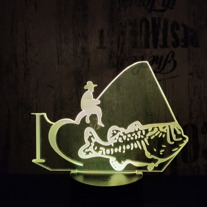 Horgász nagy hal 7 színű 3D led lámpa