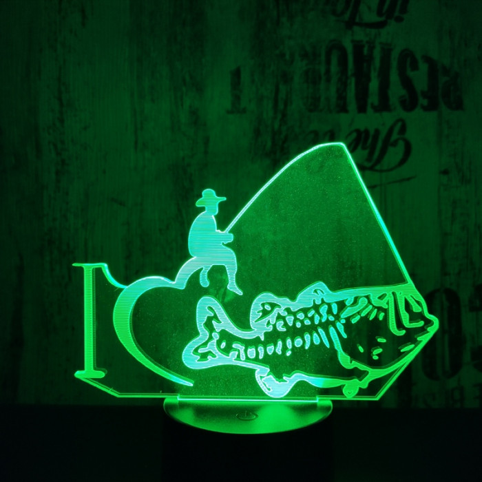 Horgász nagy hal 7 színű 3D led lámpa
