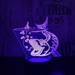 Nagy hal  7 színű 3D led lámpa