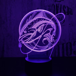 Nagy hal 3  7 színű  3D led lámpa