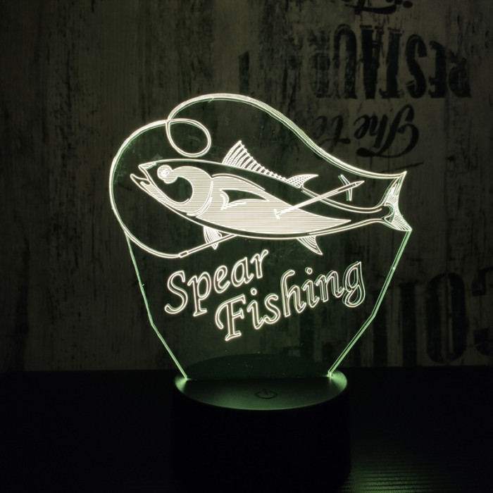 Lándzsás horgászat 7 színű 3D led lámpa