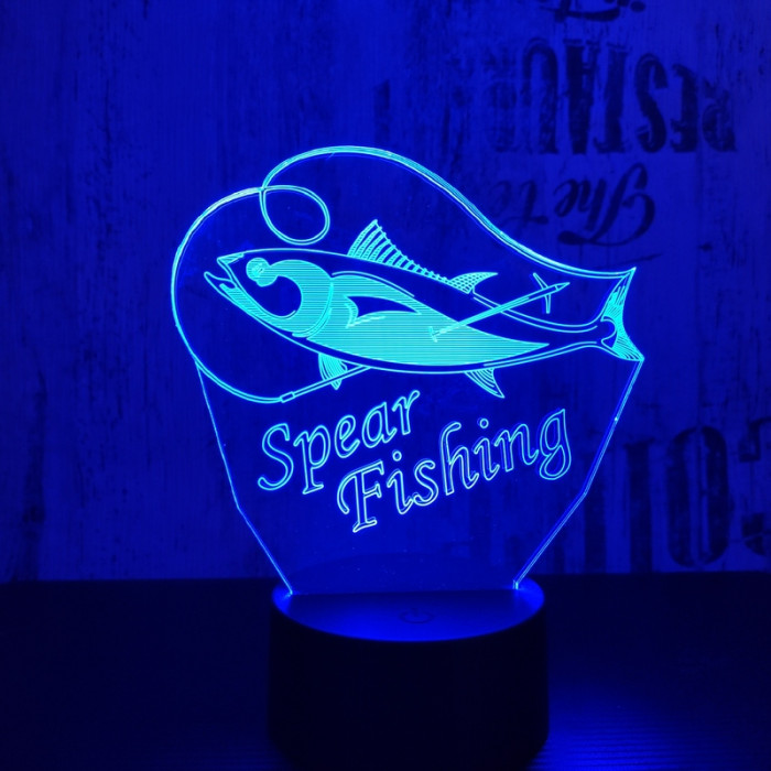 Lándzsás horgászat 7 színű 3D led lámpa