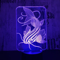 Harcsa 7 színű 3D led lámpa