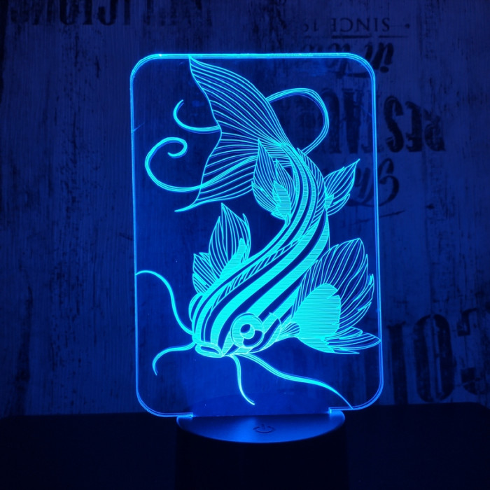 Harcsa 7 színű 3D led lámpa