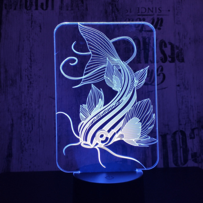 Harcsa 7 színű 3D led lámpa