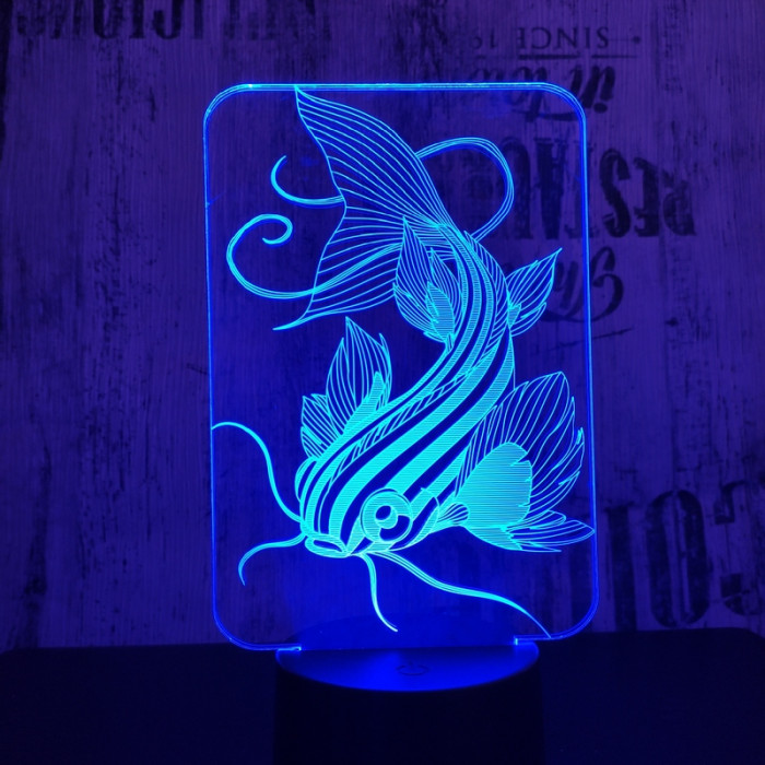 Harcsa 7 színű 3D led lámpa