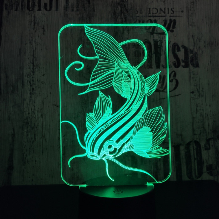 Harcsa 7 színű 3D led lámpa