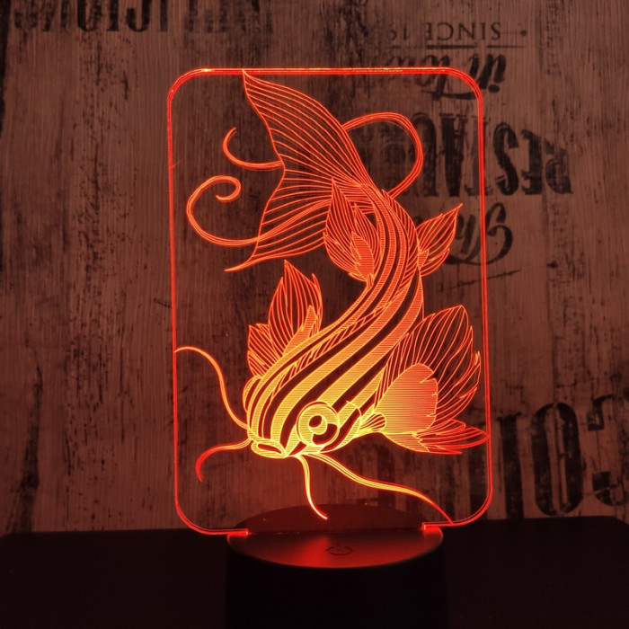 Harcsa 7 színű 3D led lámpa