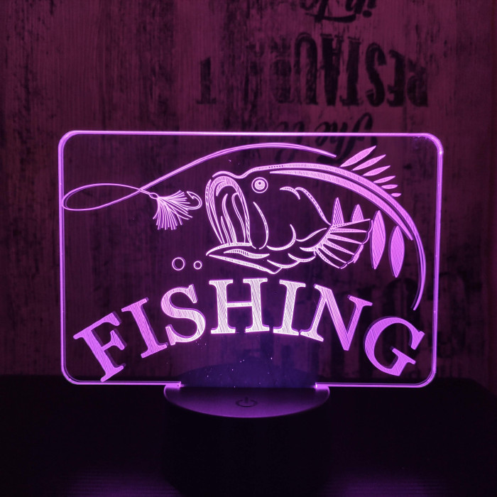 Fishing 3D 7 színű led lámpa