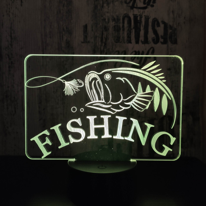 Fishing 3D 7 színű led lámpa