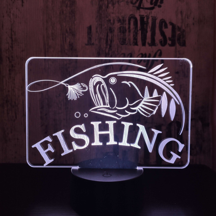 Fishing 3D 7 színű led lámpa