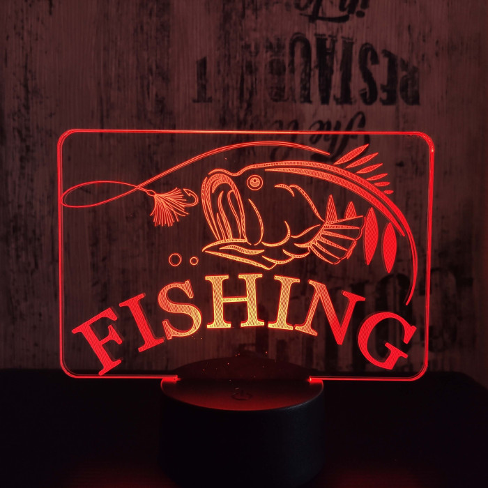 Fishing 3D 7 színű led lámpa