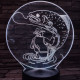 Horgász a kifogott hallal 7 színű 3D led lámpa
