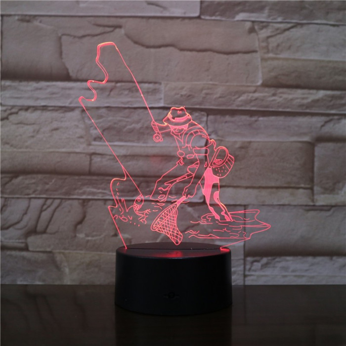 Horgász 7 színű 3D led lámpa