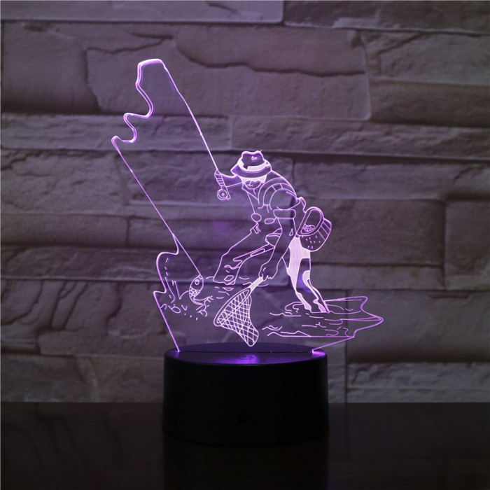 Horgász 7 színű 3D led lámpa