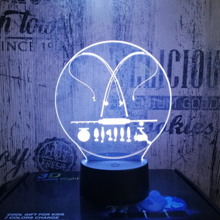 Horgász 7 szinű 3D led lámpa