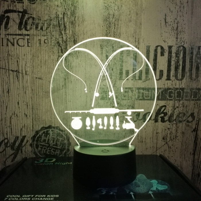 Horgász 7 szinű 3D led lámpa