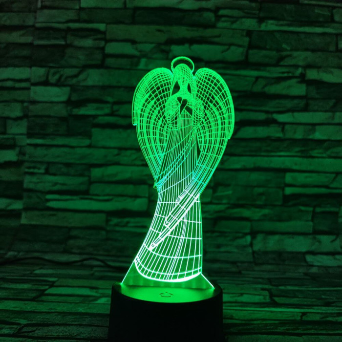 Angyal 7 színű 3D led lámpa