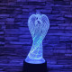 Angyal 7 színű 3D led lámpa