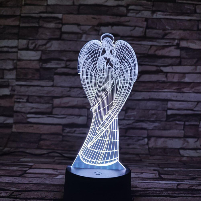 Angyal 7 színű 3D led lámpa