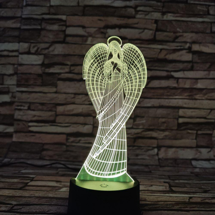 Angyal 7 színű 3D led lámpa