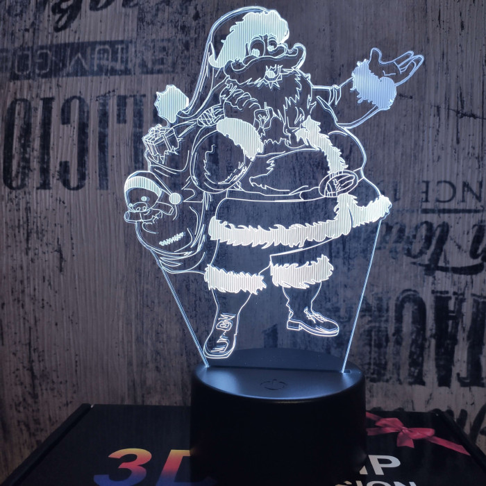 Télapó 7 színű 3D led lámpa