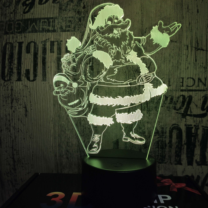 Télapó 7 színű 3D led lámpa