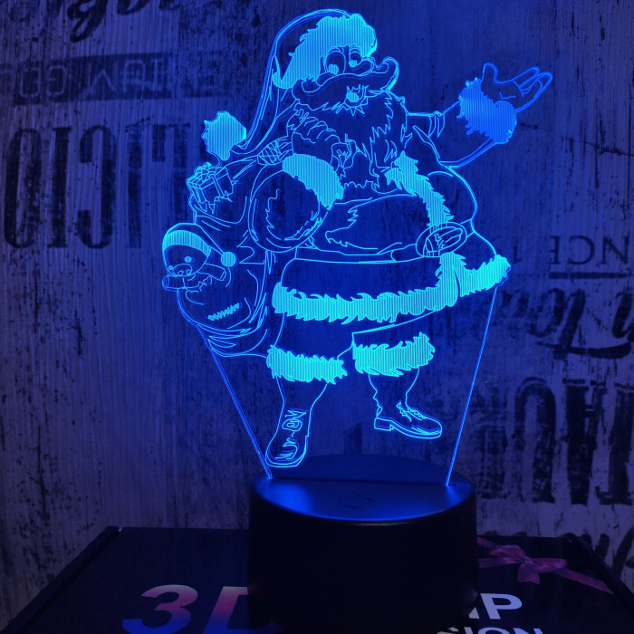 Télapó 7 színű 3D led lámpa