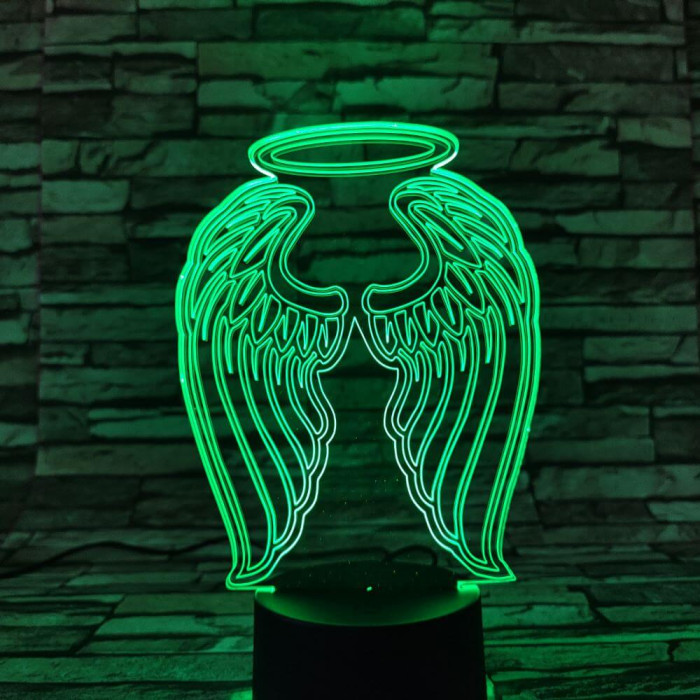 Angyal szárny 7 színű 3D led lámpa