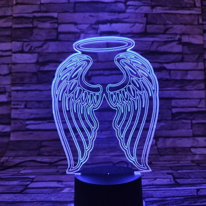 Angyal szárny 7 színű 3D led lámpa