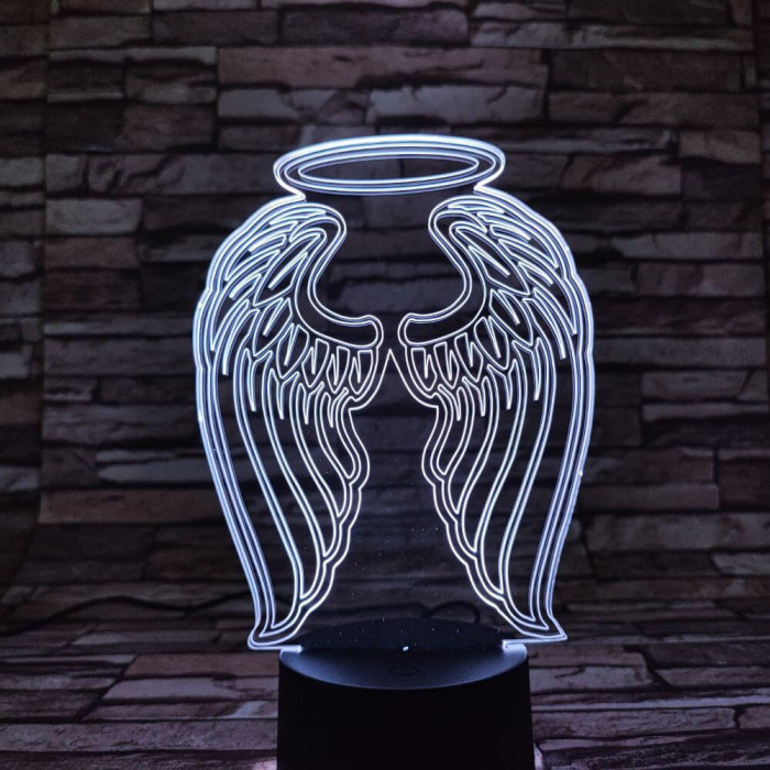 Angyal szárny 7 színű 3D led lámpa
