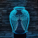 Angyal szárny 7 színű 3D led lámpa
