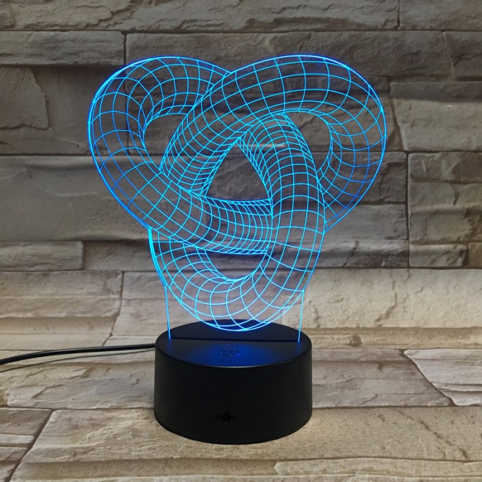 Hurok 7 színű 3D led lámpa