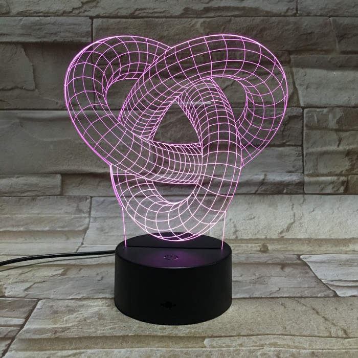 Hurok 7 színű 3D led lámpa