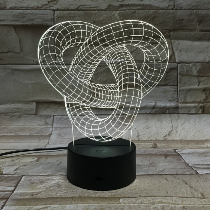 Hurok 7 színű 3D led lámpa