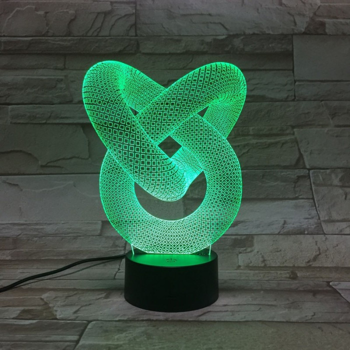 Végtelen hurok 7 színű 3D led lámpa