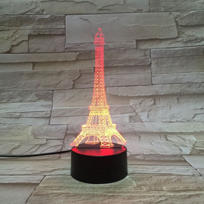 Eiffel 7 színű 3D led lámpa