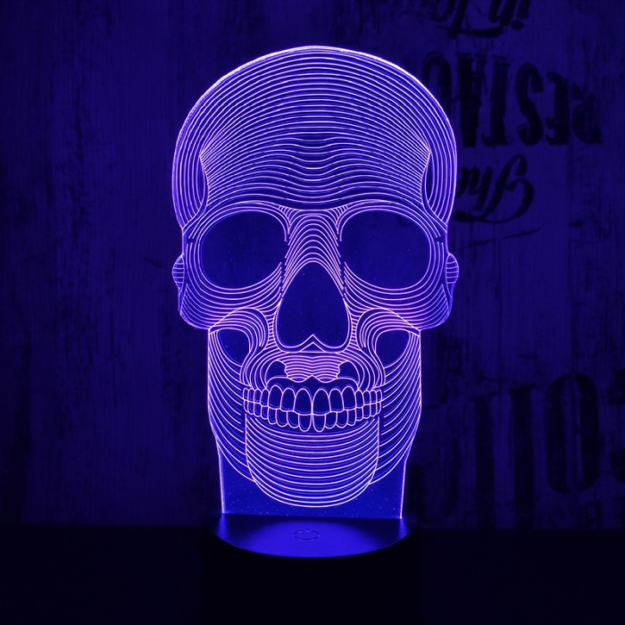 Koponya 3D led lámpa