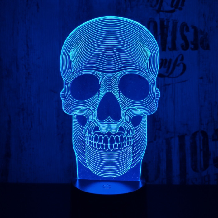 Koponya 3D led lámpa