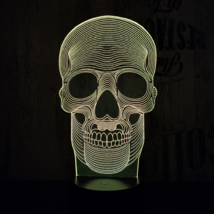 Koponya 3D led lámpa
