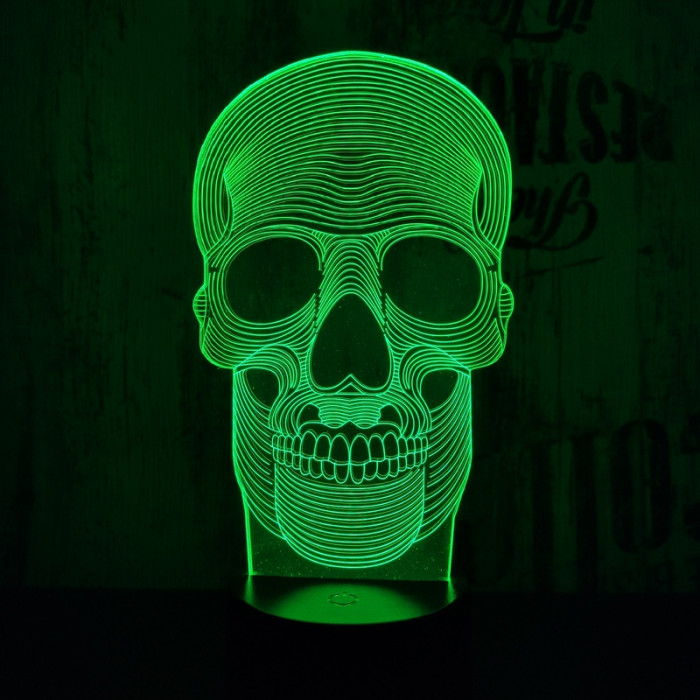 Koponya 3D led lámpa