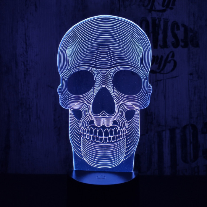 Koponya 3D led lámpa